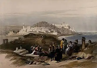 Яффа, вид с севера, Дэвид Робертс, 1843