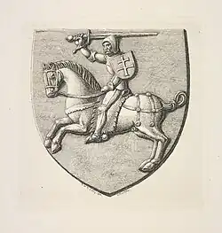 Герб «Пагоня» с надгробья Ягайло, 1434 г.