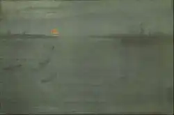 Ноктюрн в голубом и золотом. Вода в Саутхемптоне. 1872. Холст, масло. Чикагский институт искусств