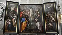 Воскресший Христос с апостолами Петром и Павлом. Триптих. 1601. Дерево, масло. Собор Святого Румбольда, Мехелен