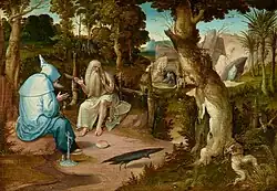 Святые отшельники Антоний и Павел в пустыне. Между 1520 и 1522. Дерево, масло. Дворец Лихтенштейнов, Вена