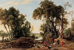 Пейзаж с танцующими пастухами. 1631. Холст, масло. Музей изобразительных искусств, Антверпен