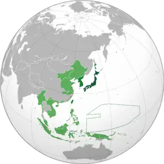 Японская империя в 1942 году     Япония (1870—1905)      Колонии     Оккупированные территории (1932—1945)