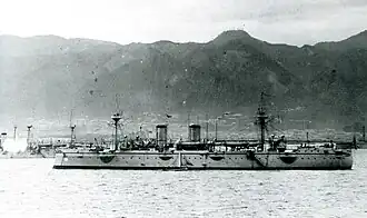 Крейсер «Акицусима» в Кобэ в 1897 году