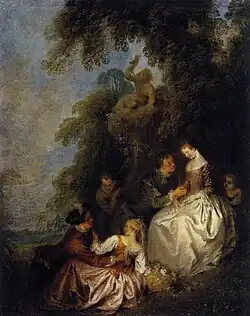 Галантная беседа. между 1720 и 1723. Холст, масло. Лувр, Париж