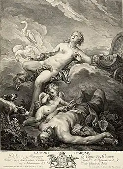 Смерть Адониса. По оригиналу Ф. Буше