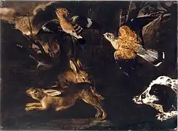 Натюрморт с животными. Между 1644 и 1675. Холст, масло. Частное собрание