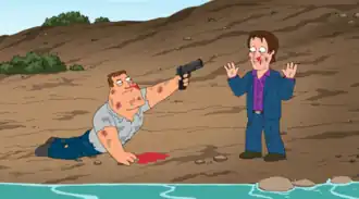 Промокартинка. Джо хочет отомстить Бобби Бриггсу, преступнику, из-за которого Джо теперь в инвалидном кресле.