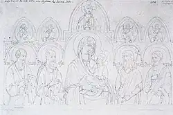 Рисунок Рамбо принадлежавшего ему полиптиха. Штеделевский художественный институт, Франкфурт-на-Майне