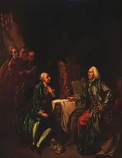 Беседа об искусстве. 1777. Холст, масло. Галерея старых мастеров, Дрезден