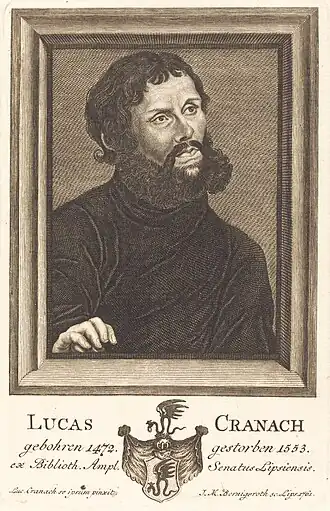 И. М. Бернигерот. Портрет Лукаса Кранаха Младшего. 1761