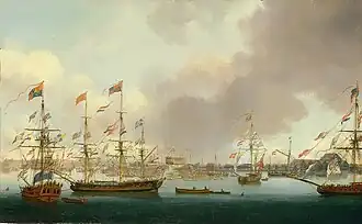 Спуск на воду, 1778. HMS Alexander ещё на стапеле