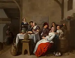 Весёлая компания в интерьере. Приписывается Б. Моленару. Частное собрание, Париж