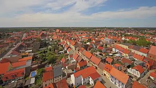 Вид на центр города с колокольни церкви св. Николая