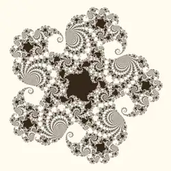 Заполненное множество Жюлиа для 
  
    
      
        f
        (
        z
        )
        =
        
          z
          
            5
          
        
        −
        0,549
        653
        +
        0,003
        i
      
    
    {\displaystyle f(z)=z^{5}-0{,}549653+0{,}003i}