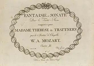 Титульный лист первого издания фантазии K.475 и сонаты K.457