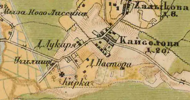 Расположение кирхи. Карта 1885 года