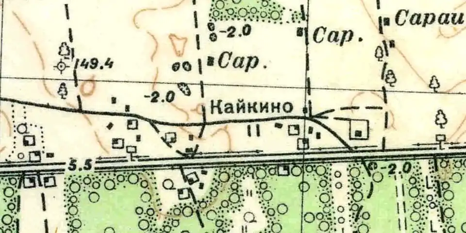 План посёлка Кайкино. 1938 год