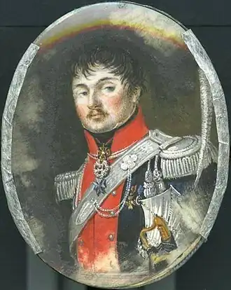 портрет подполковника Сибирского уланского полка Н. Е. Колачевского работы неизвестного художника, 1814-1816 гг.