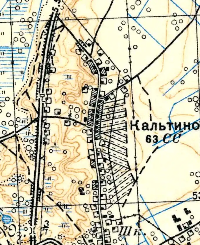План деревни Кальтино. 1939 год