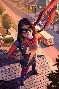 Камала Хан на варианте обложки Ms. Marvel Vol 3 #2Художник — Джордж Молина.