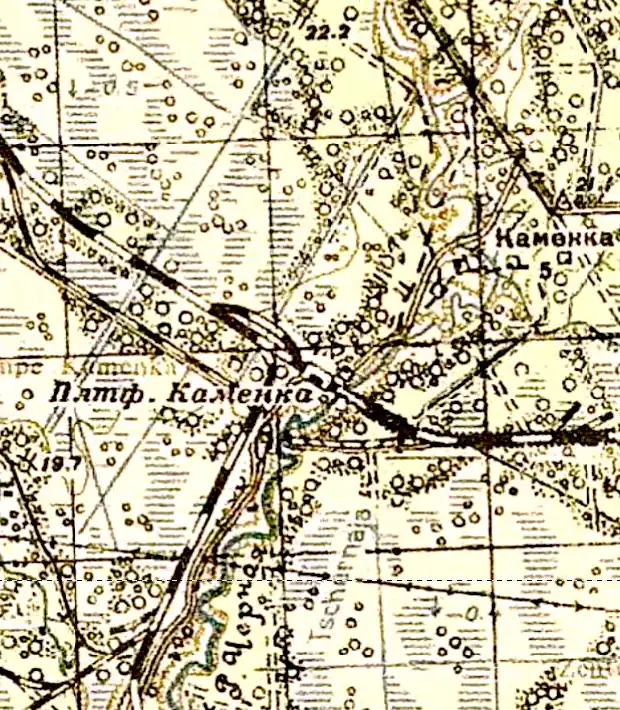 Деревня и платформа Каменка