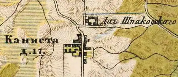 План деревни Канисты. 1885 год