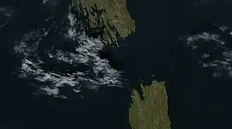 Спутниковый фотоснимок NASA с видом на Карские Ворота летом 2016 года