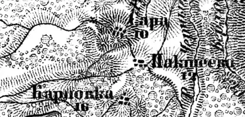 Деревня Пакшеево на карте 1917 года