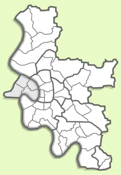 Местоположение округа 04 на карте Дюссельдорфа