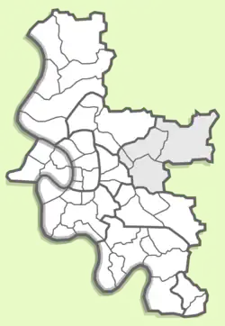 Местоположение округа 07 на карте Дюссельдорфа