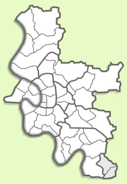 Местоположение округа 10 на карте Дюссельдорфа