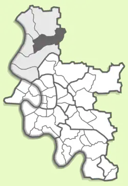 Расположение Калькума на карте Дюссельдорфа