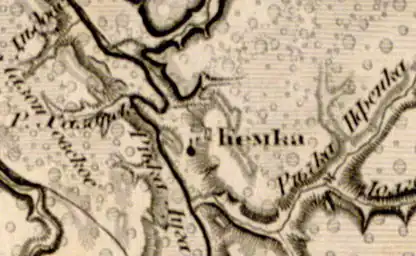 Деревня Кемка на карте 1863 года