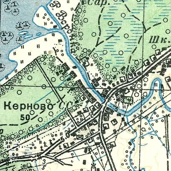 План деревни Керново. 1938 год
