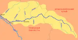 Бассейн Кети на карте