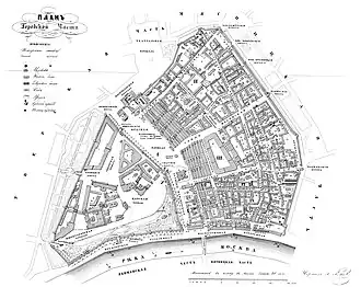 Городская часть в атласе Хотева (1852)