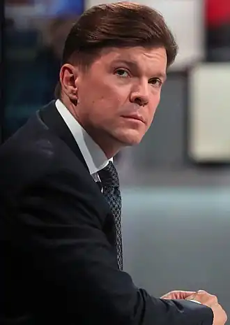 Кирилл Клеймёнов во время специальной программы «Прямая линия с Владимиром Путиным».7 июня 2018 года