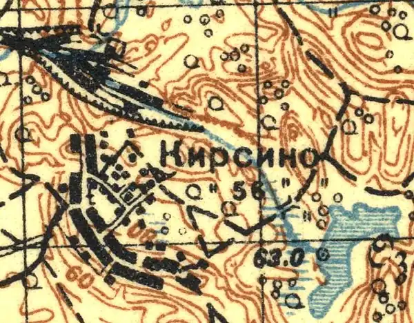 План деревни Кирсино. 1931 год