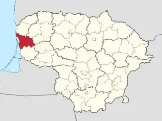 Клайпедское районное самоуправление на карте