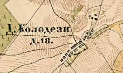 План деревни Колодези. 1885 год