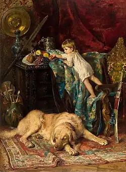 «В мастерской художника» (портрет сына Сергея), 1881 г. Третьяковская галерея