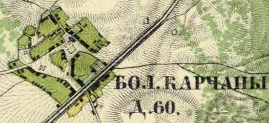 План деревни Большие Корчаны. 1860 год