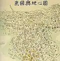 Фрагмент географической карты (동국여지지도)