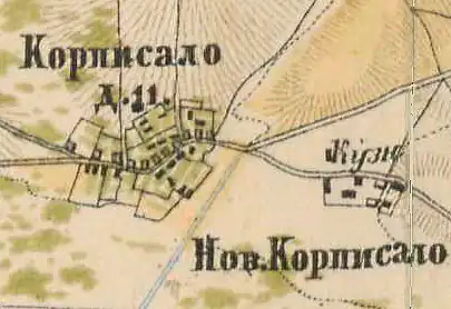 План деревни Корписалово. 1885 год