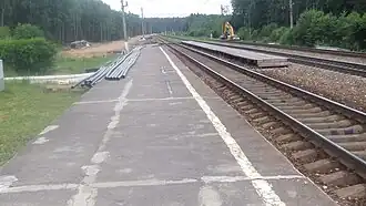 Остаток 1-й платформы и временная платформа