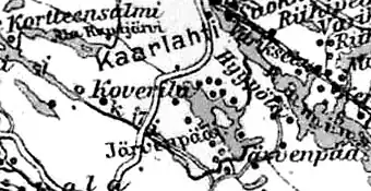 Деревня Коверила на финской карте 1923 года