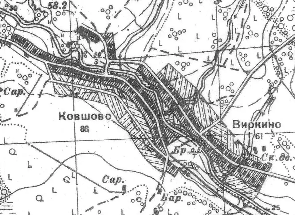 План деревни Виркино. 1939 год