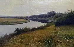 Дети в цветущем лугу у реки. 1893