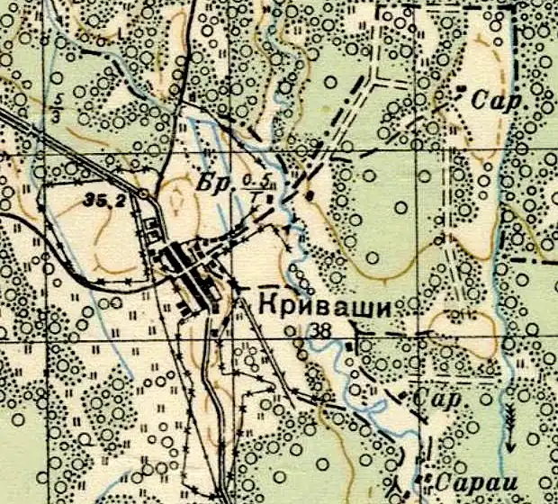 План деревни Криваши. 1937 год